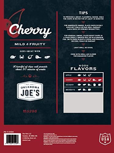 Oklahoma Joe's Cherry Wood Smoker Chips Package Label