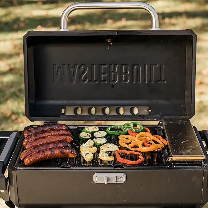 Smoke Hollow Electric Smoker with vegetables on the tray
